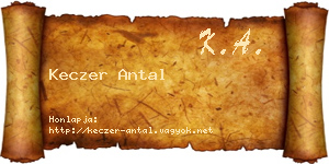 Keczer Antal névjegykártya